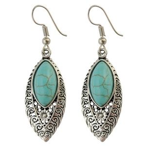 BE2 | Boho Long Dangle Turquoise Drop Earrings